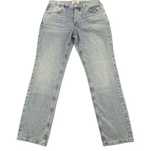 We The Free Curvy Jeans Womens 28 Blue Siren Low Rise Straight Button Fly Denim